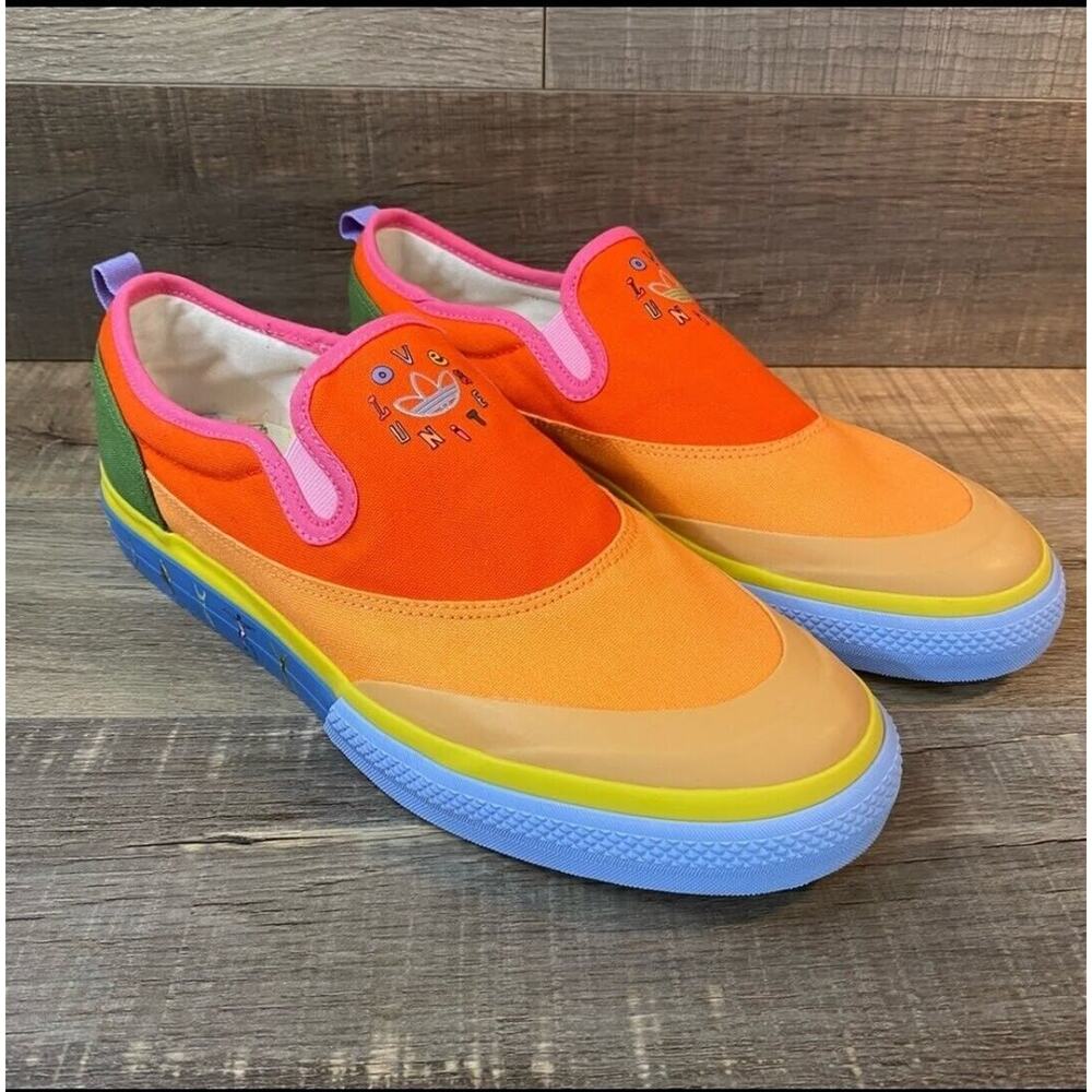 Adidas sneaker Love Unites Pride NEW tags Nizza slip on shoe GW2421 mens 8.5